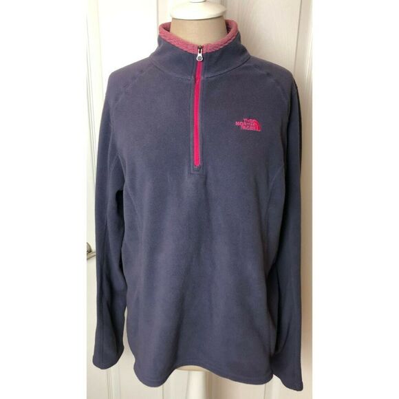 The North Face Gray Fleece Pullover 1/2 Zip Jacket Women's Size L - Picture 1 of 10